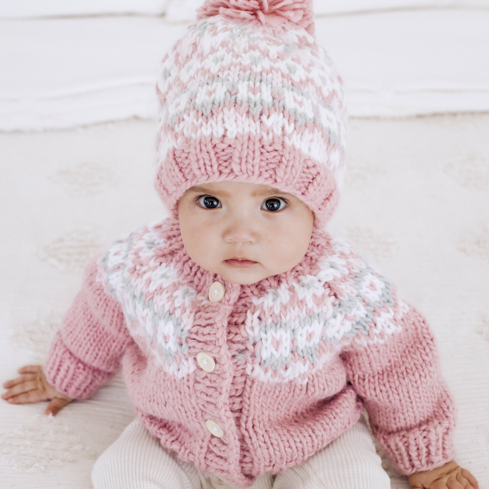 Little Rosy Fairisle Baby Cardigan