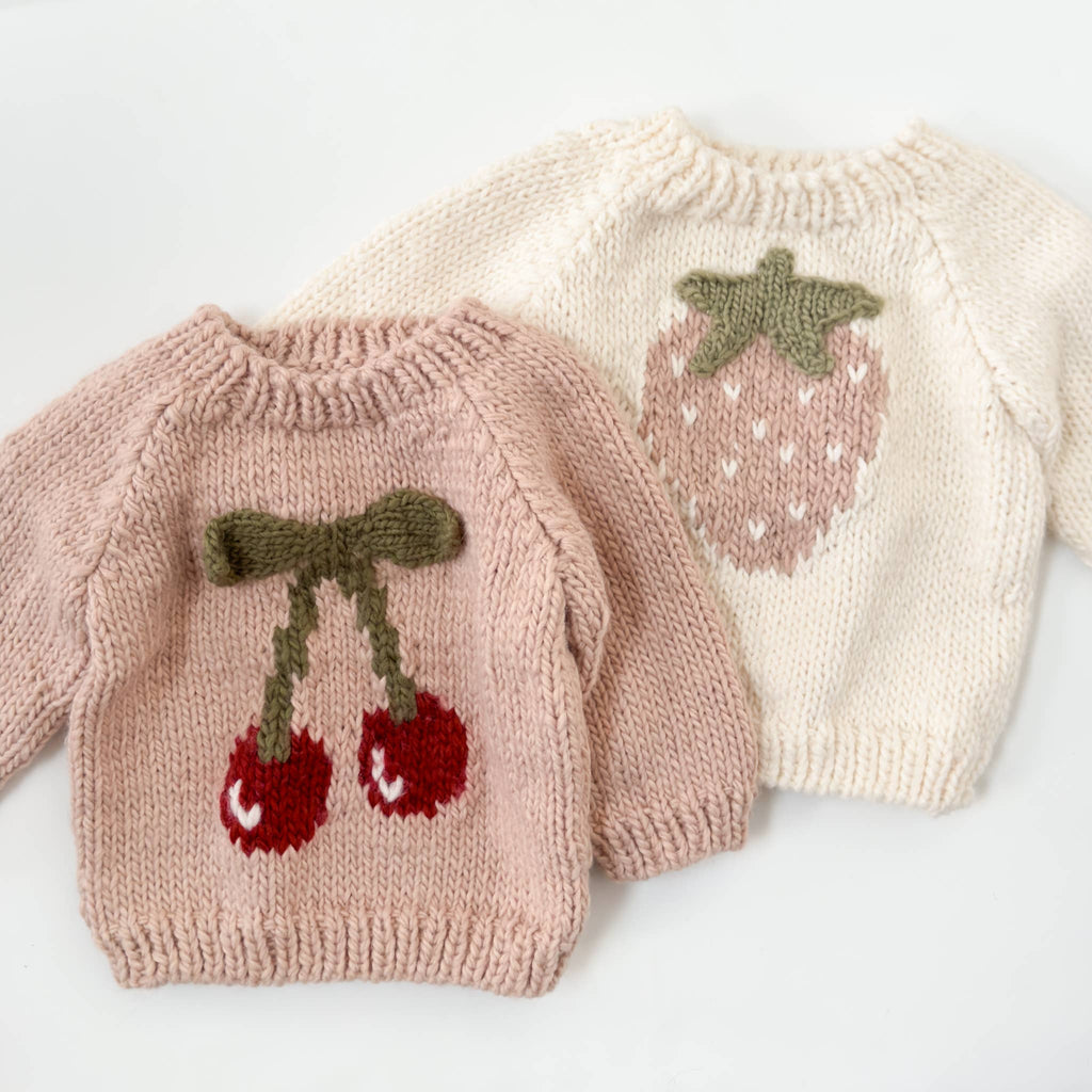 Strawberry Pullover Baby Sweater