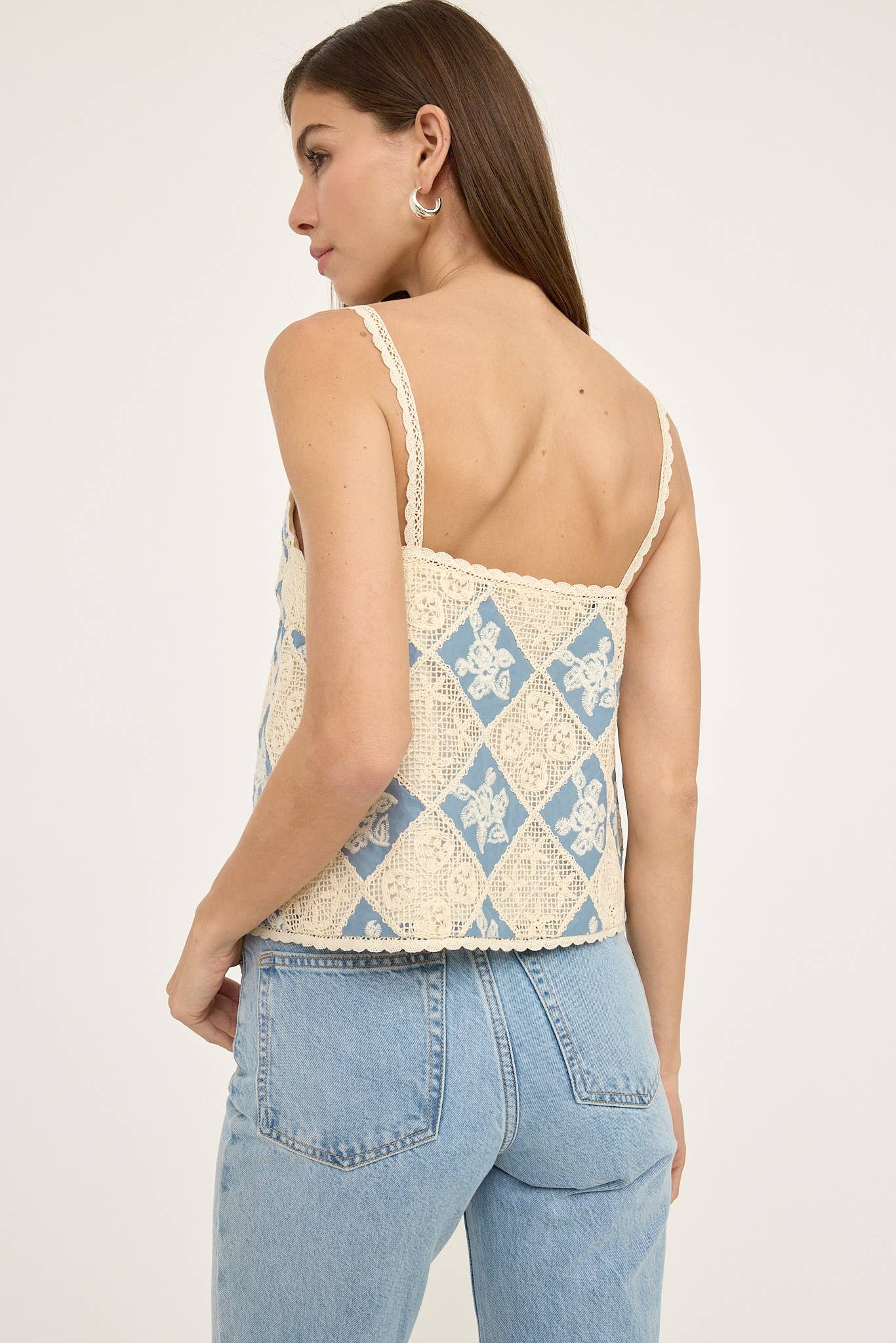 Lennon Crochet Chambray Top