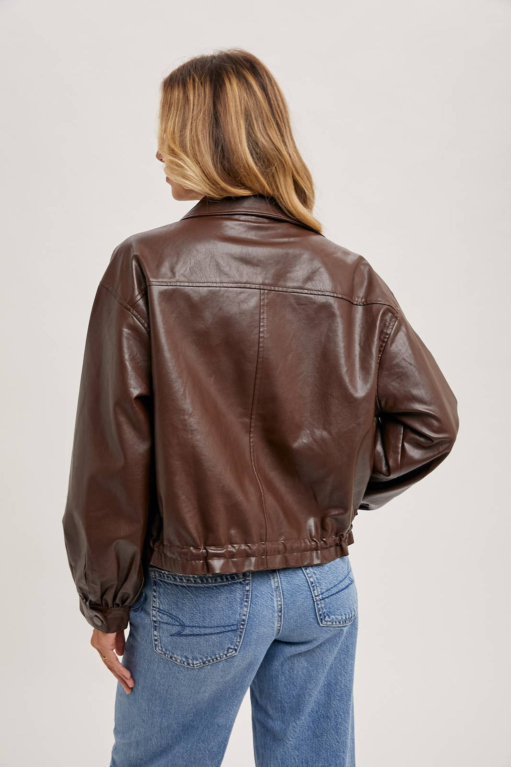 Rocco Brown Faux Leather Jacket