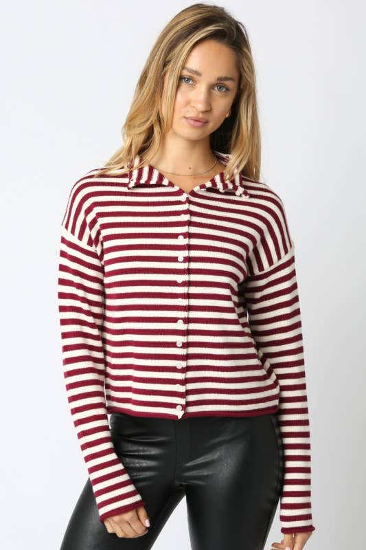 Elina Stripe Knit Sweater Top