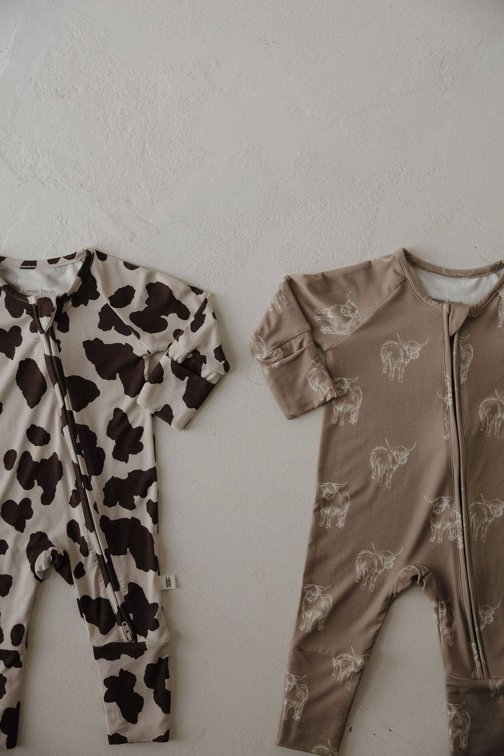 Moo! Bamboo Zip Pajamas
