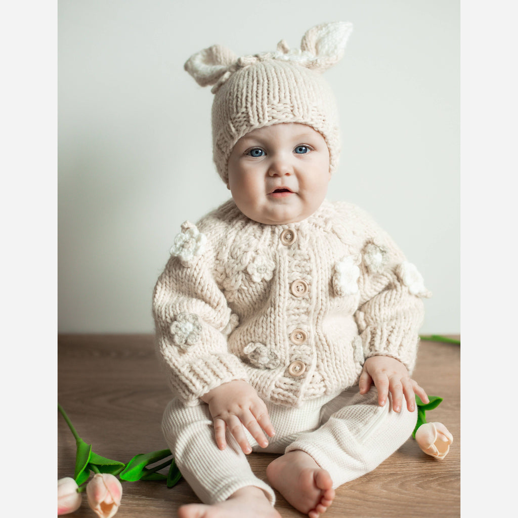 Cream Flower Baby Cardigan