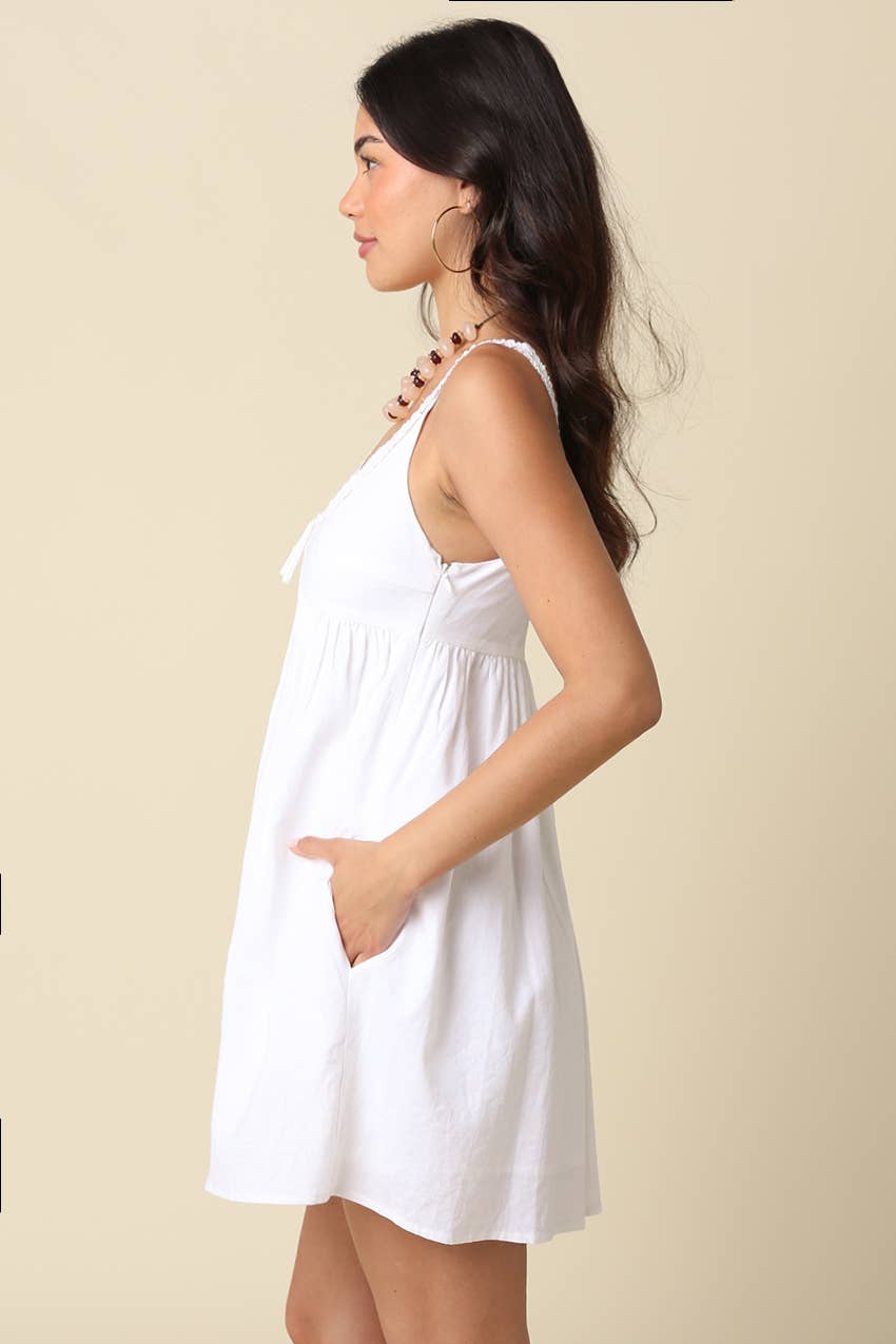 Ethel Babydoll Tie Mini Dress