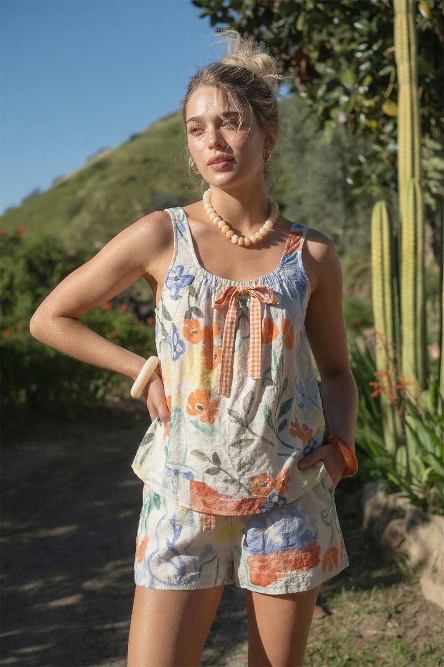 Marigold Printed Short Set