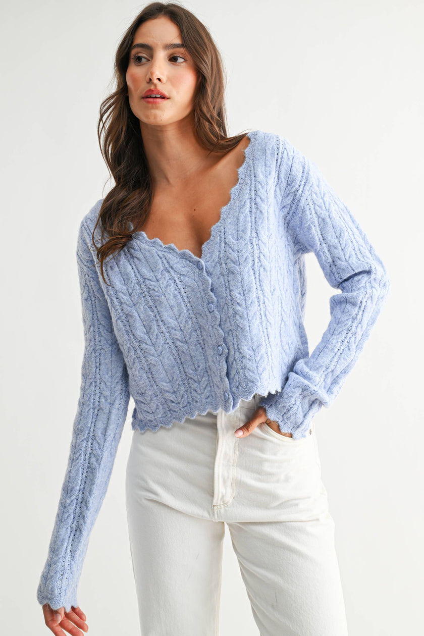 Suki Scalloped Hem Cardigan