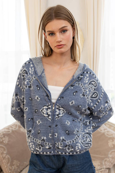 Elowen Nordic Fuzzy Knit Cardigan