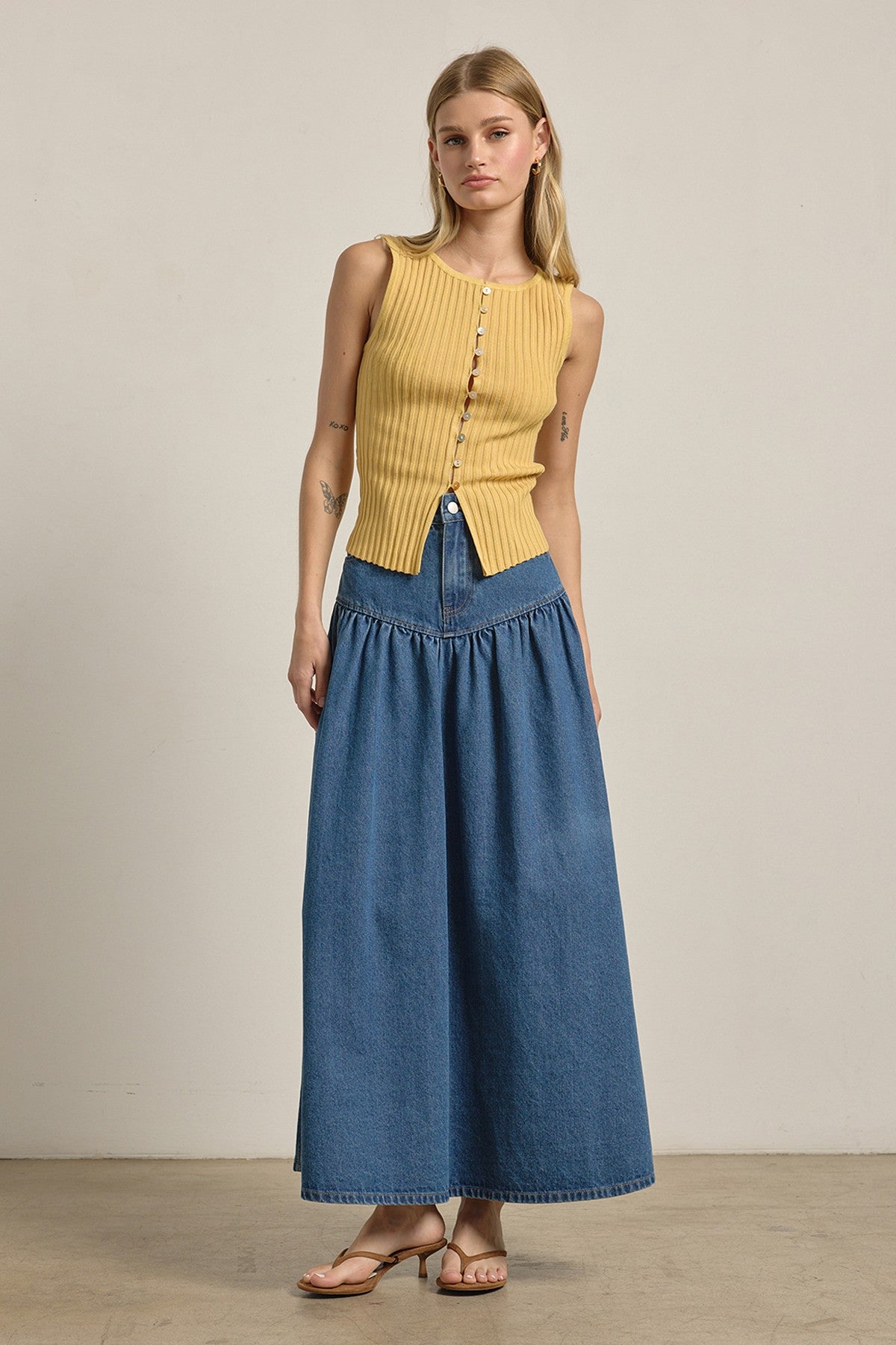 Goldie Ribbed Button Knit Tank