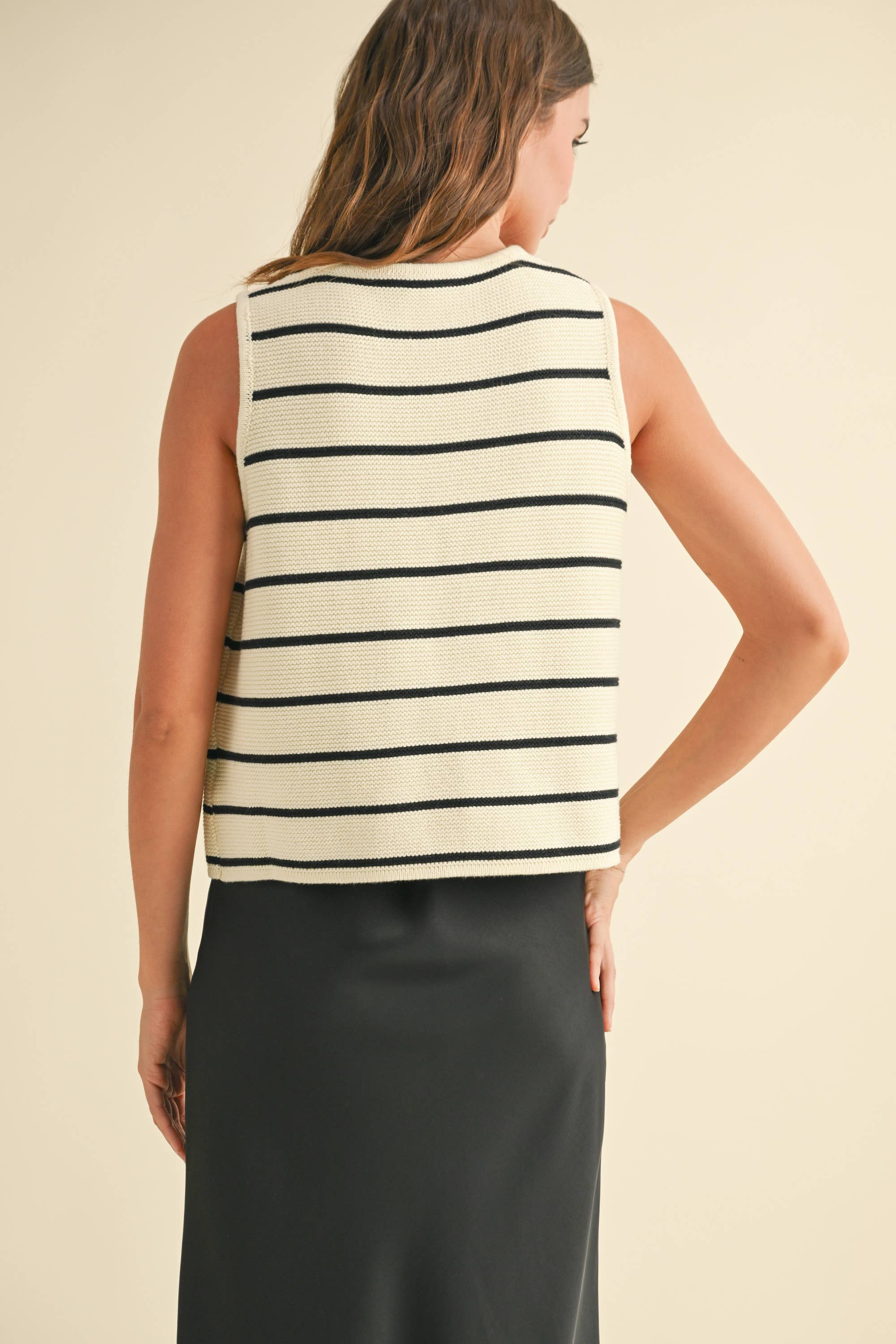 Lilah Striped Tie Front Top