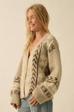 Mocha Mirage Jacquard Cardigan