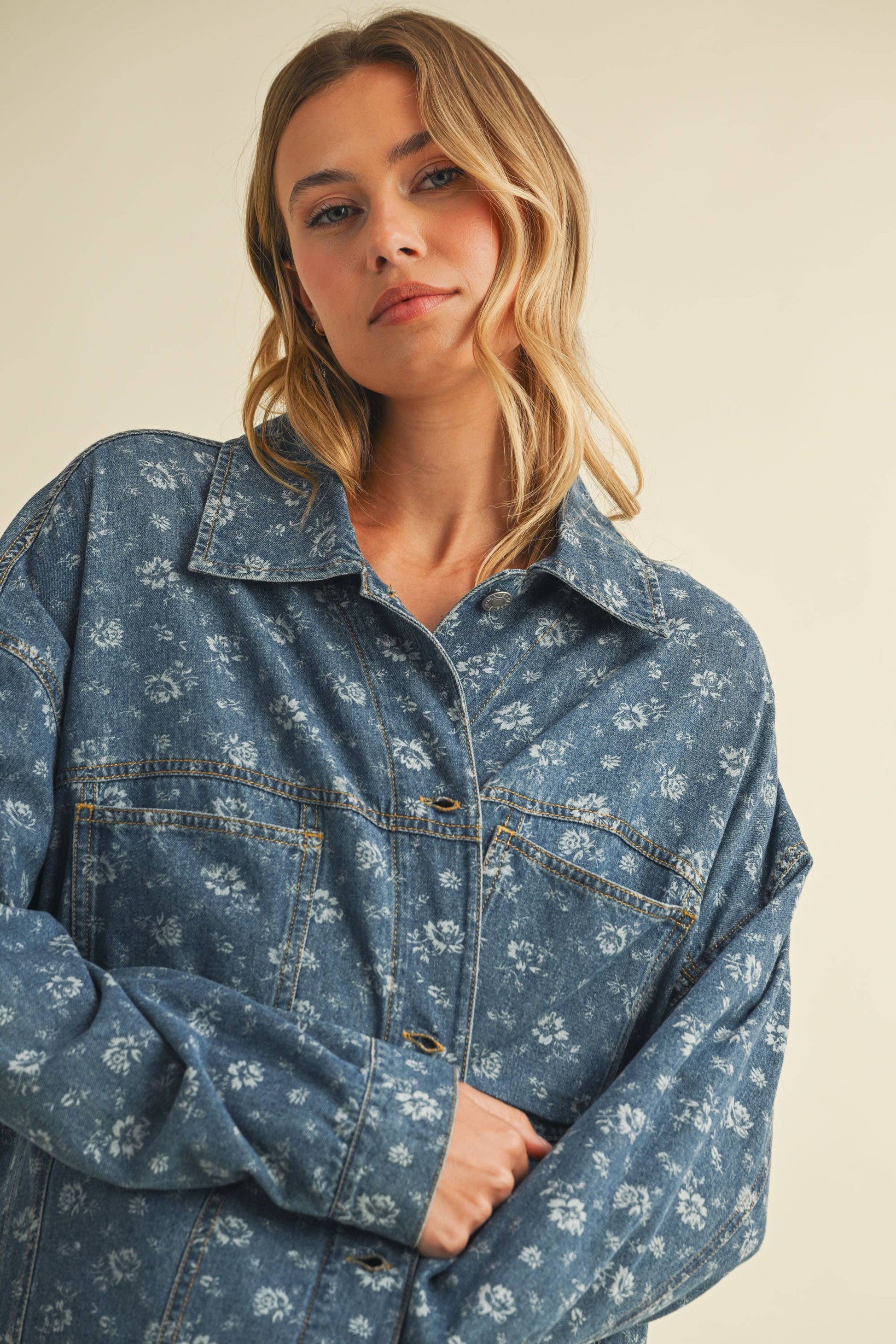 Lacey Floral Denim Jacket