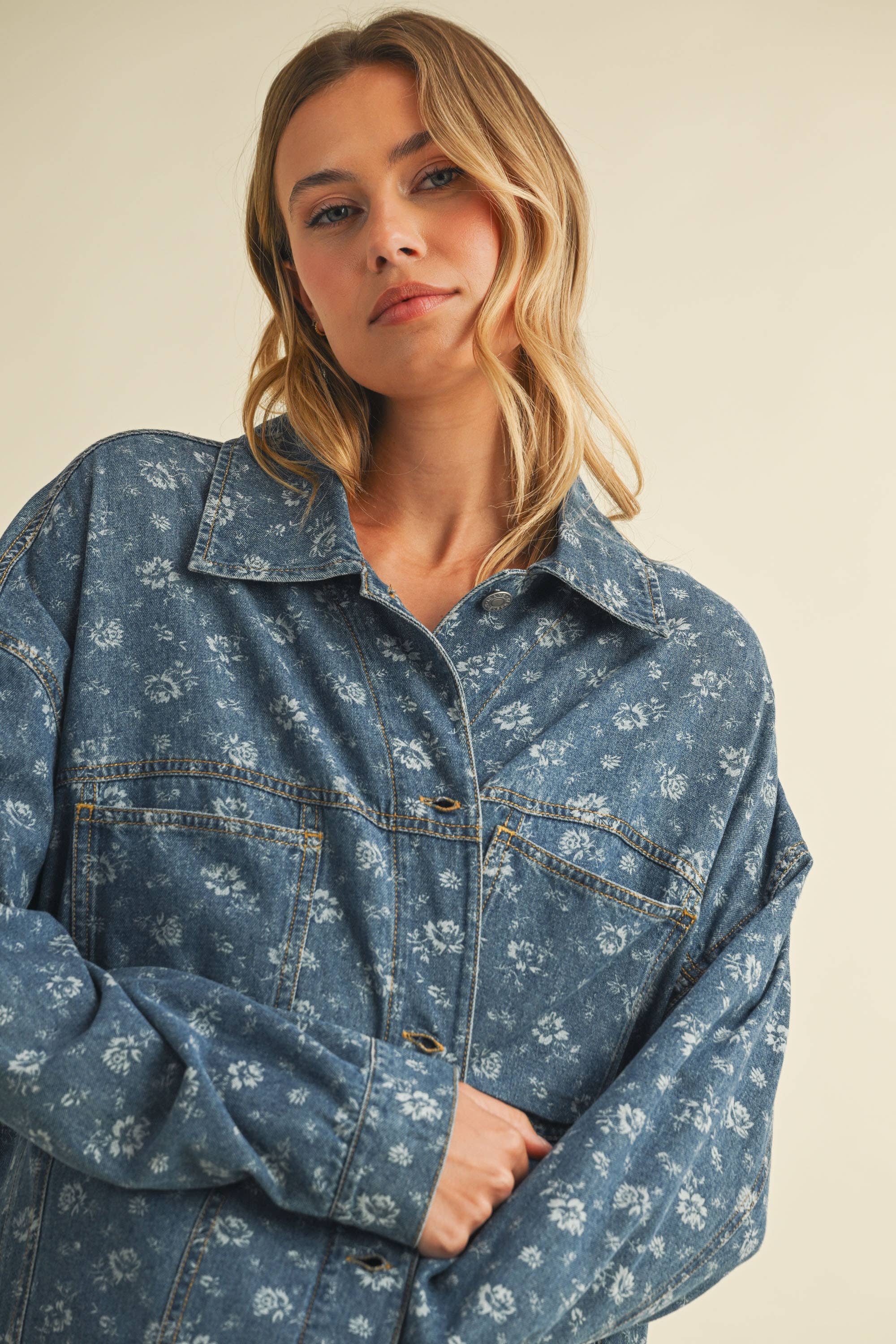 Lacey Floral Denim Jacket