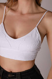 Lace Embroidered Bralette in White