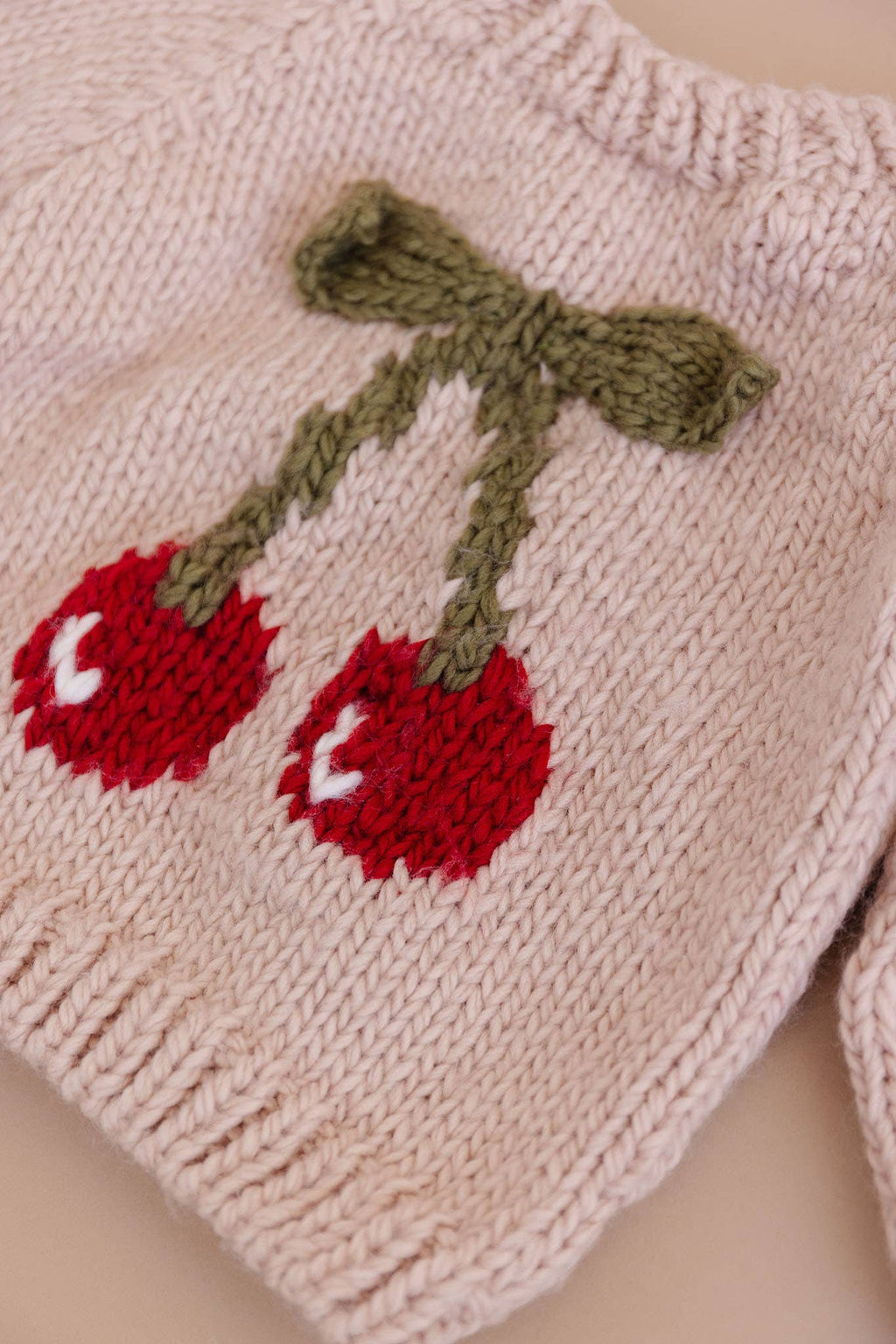 Cherry Pullover Baby Sweater