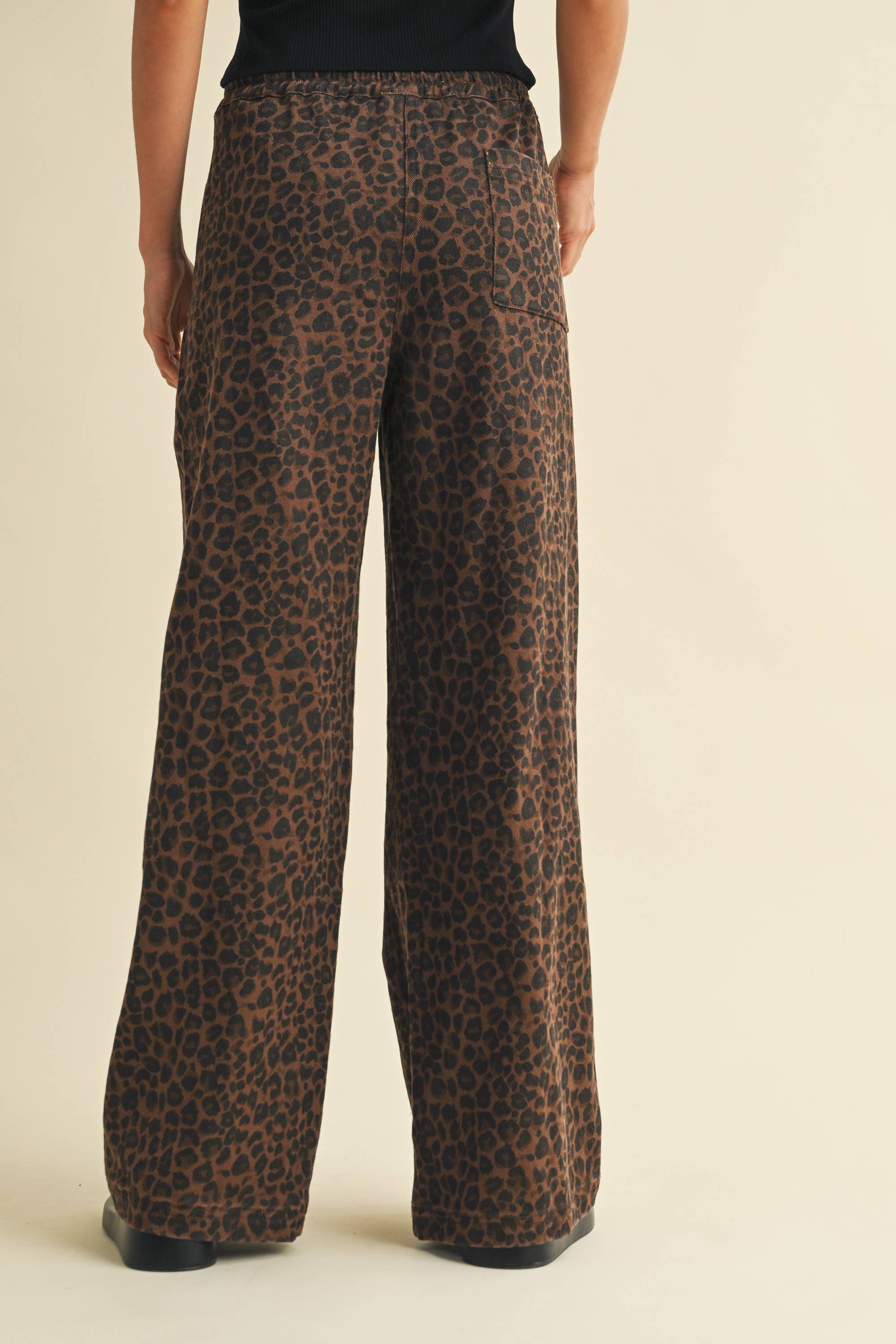 Blaise Leopard Denim Track Pants