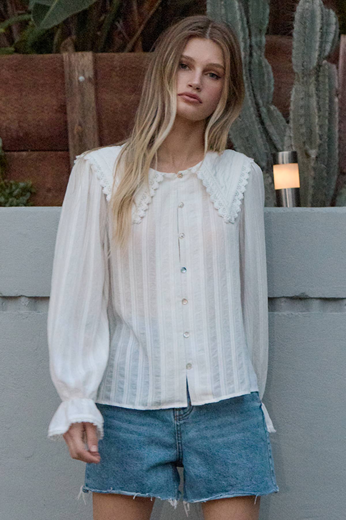 Celeste Lace Pintuck Blouse