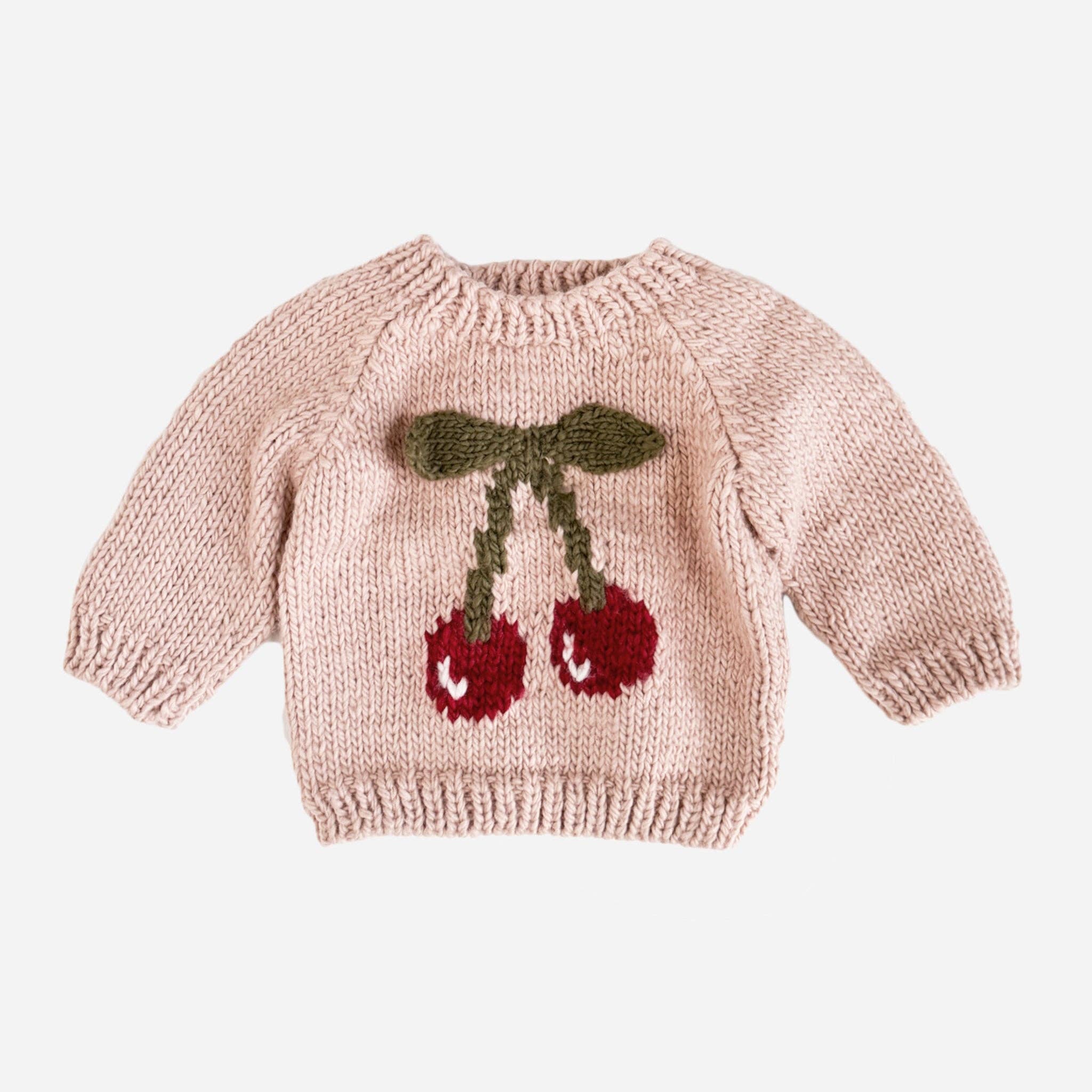 Cherry Pullover Baby Sweater