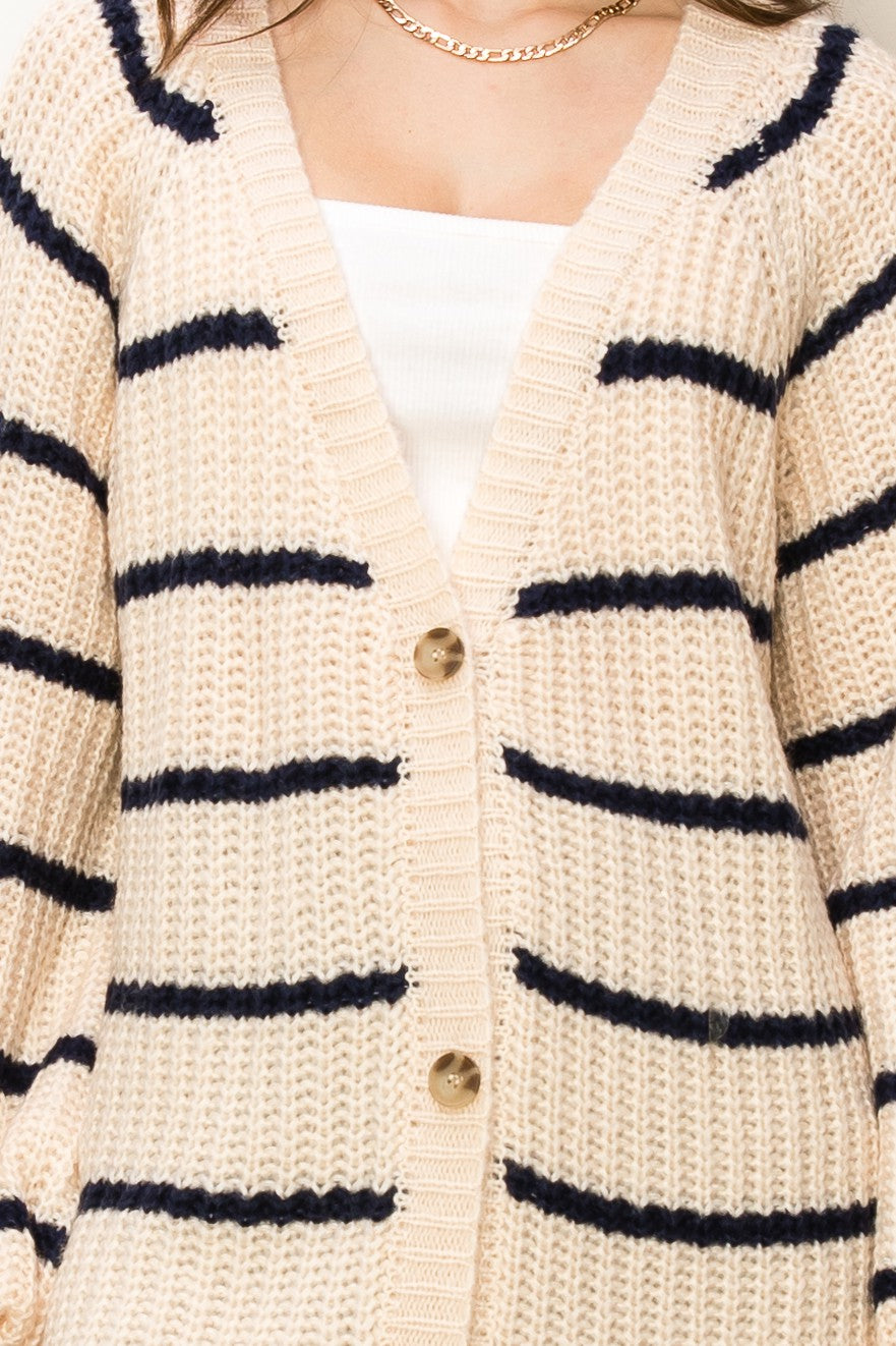 Aubree Striped Sweater Cardigan