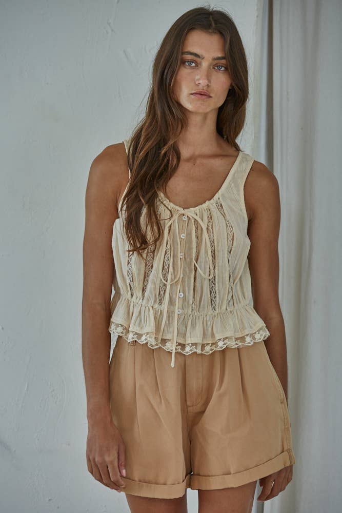 Austin Lace Trim Top