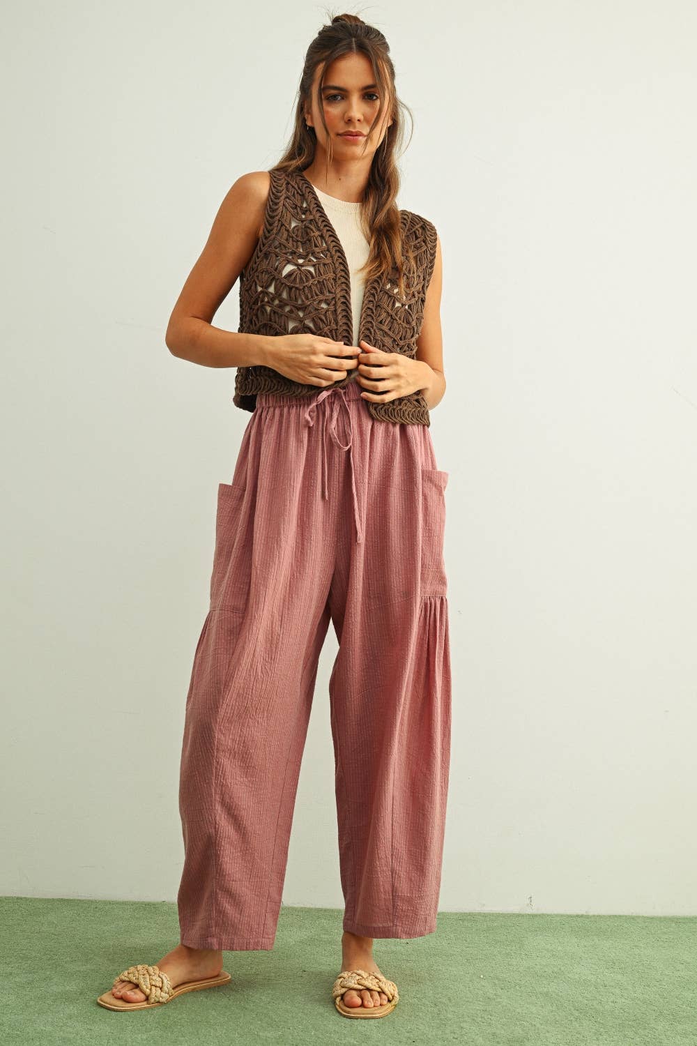 Sierra Pinstriped Relaxed Pants