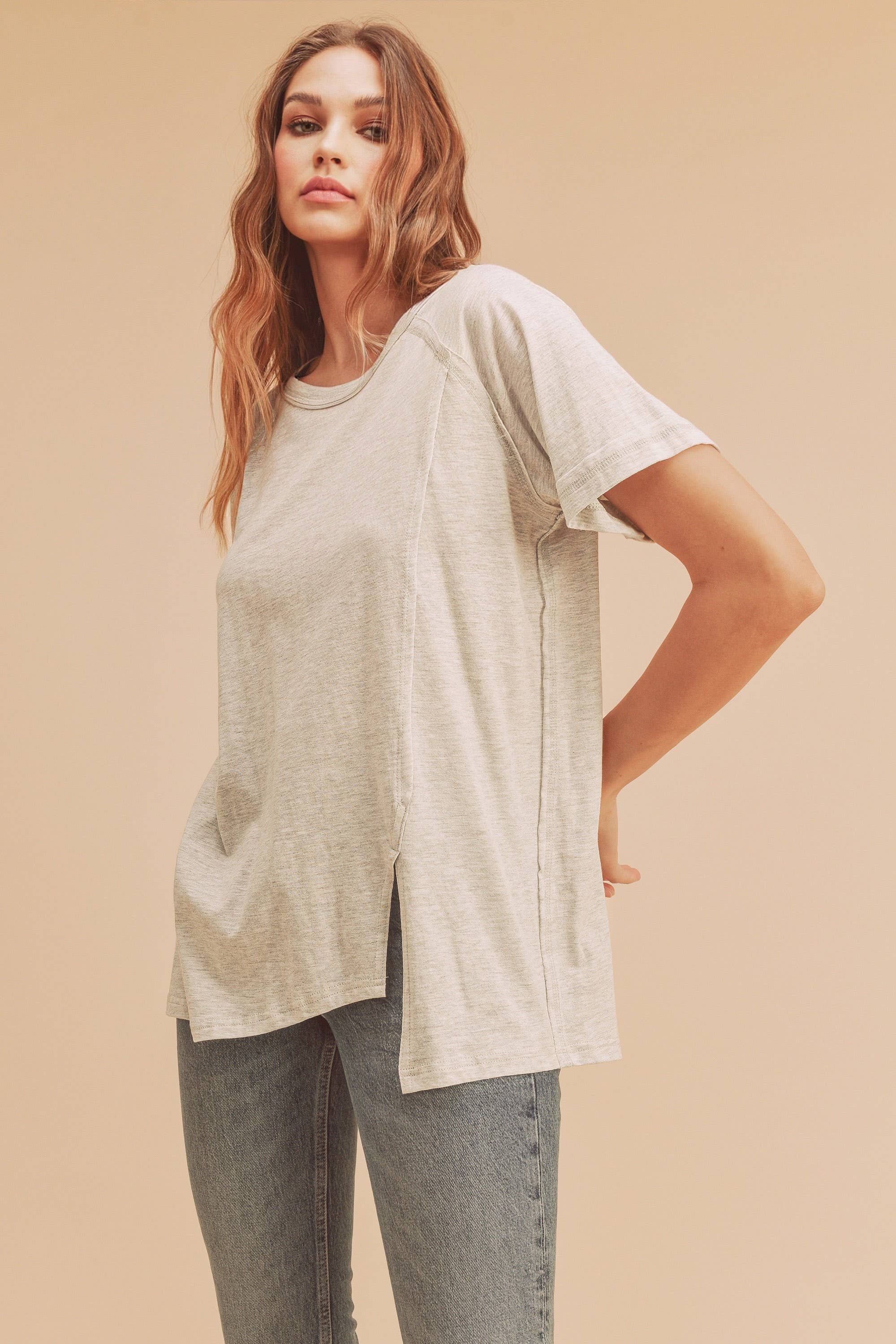 Dottie Top in Heather White