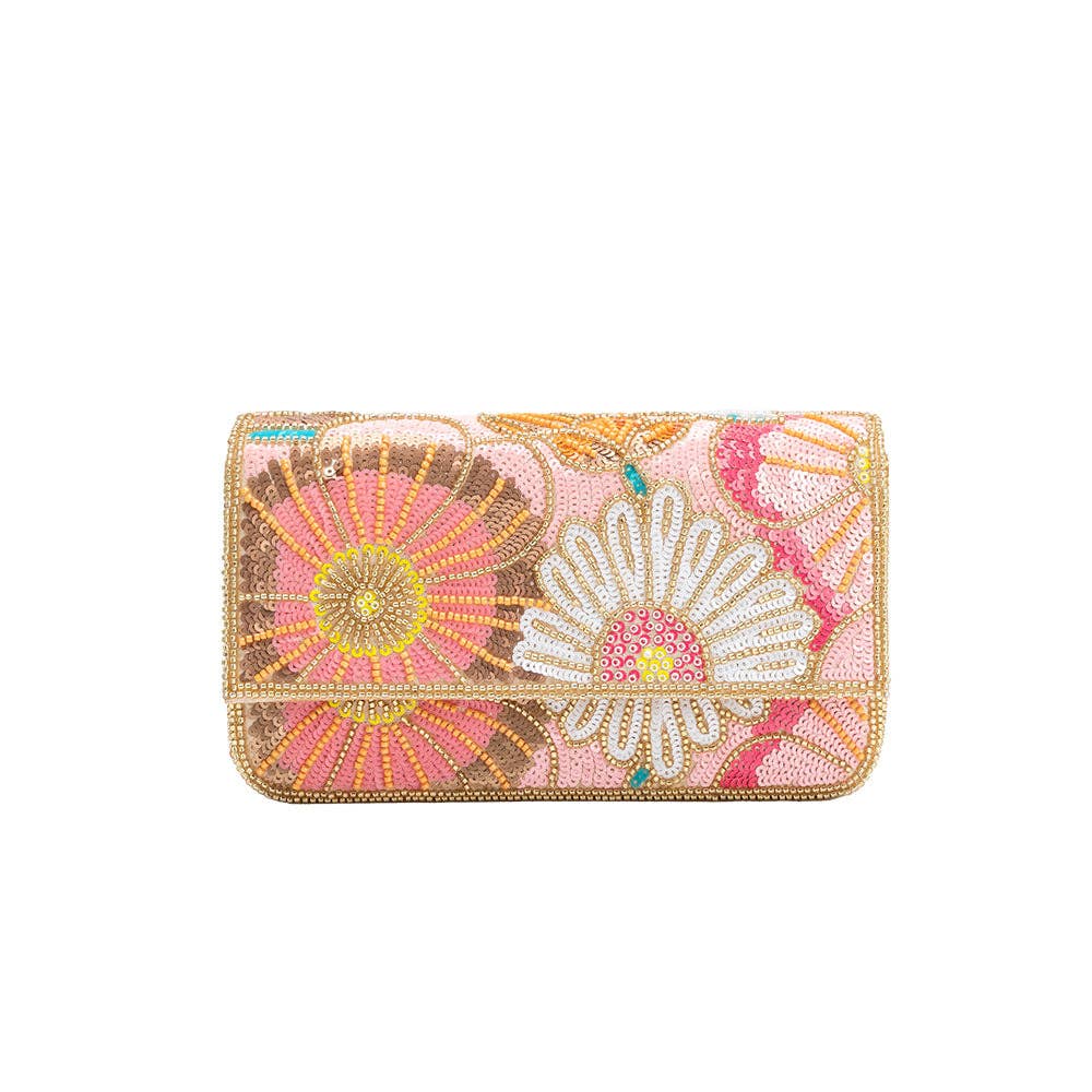Magnolia Gold Beaded Clutch Bag