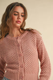 Sayla Crochet Cardigan in Dusty Rose