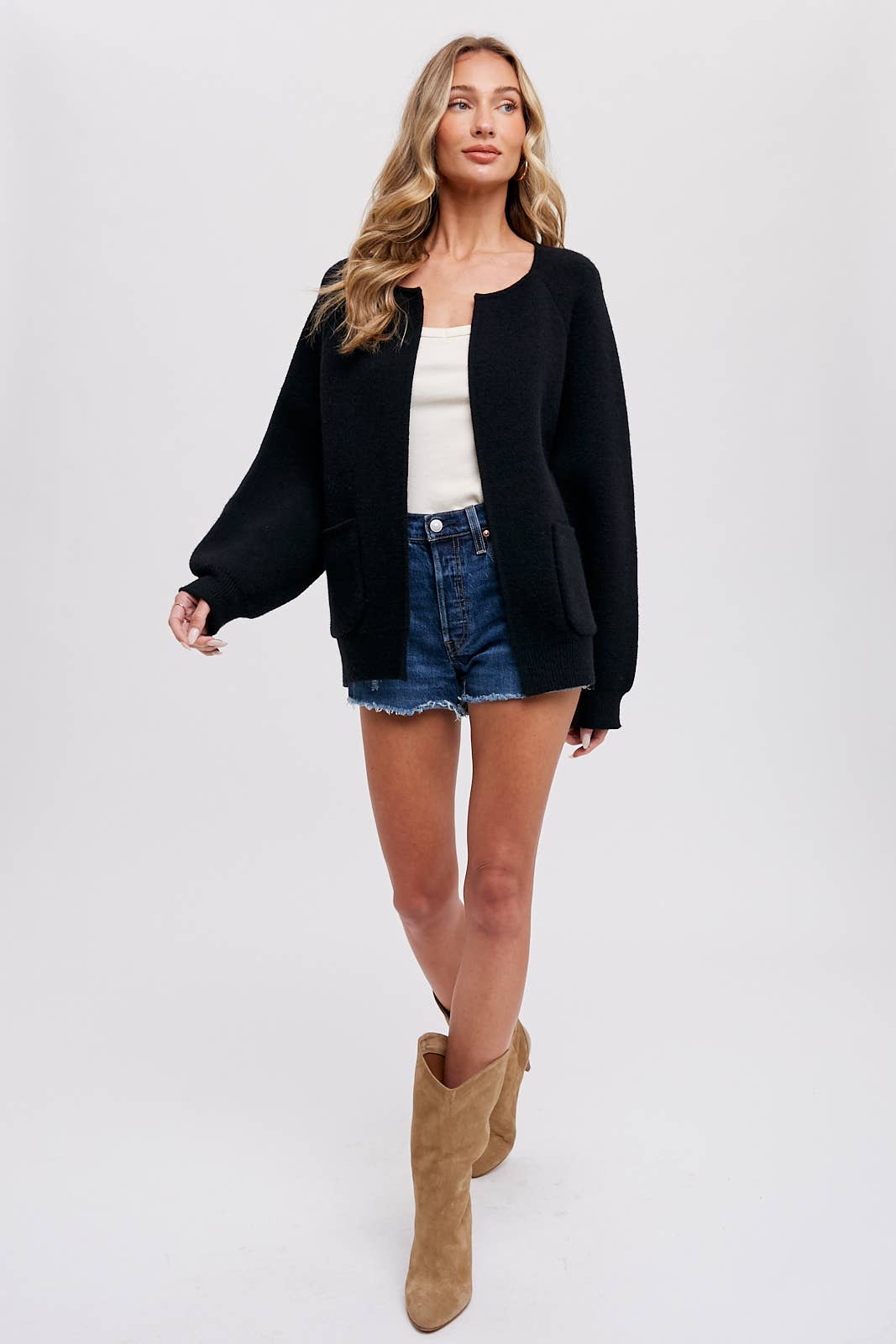 Elyse Knit Jacket in Beige