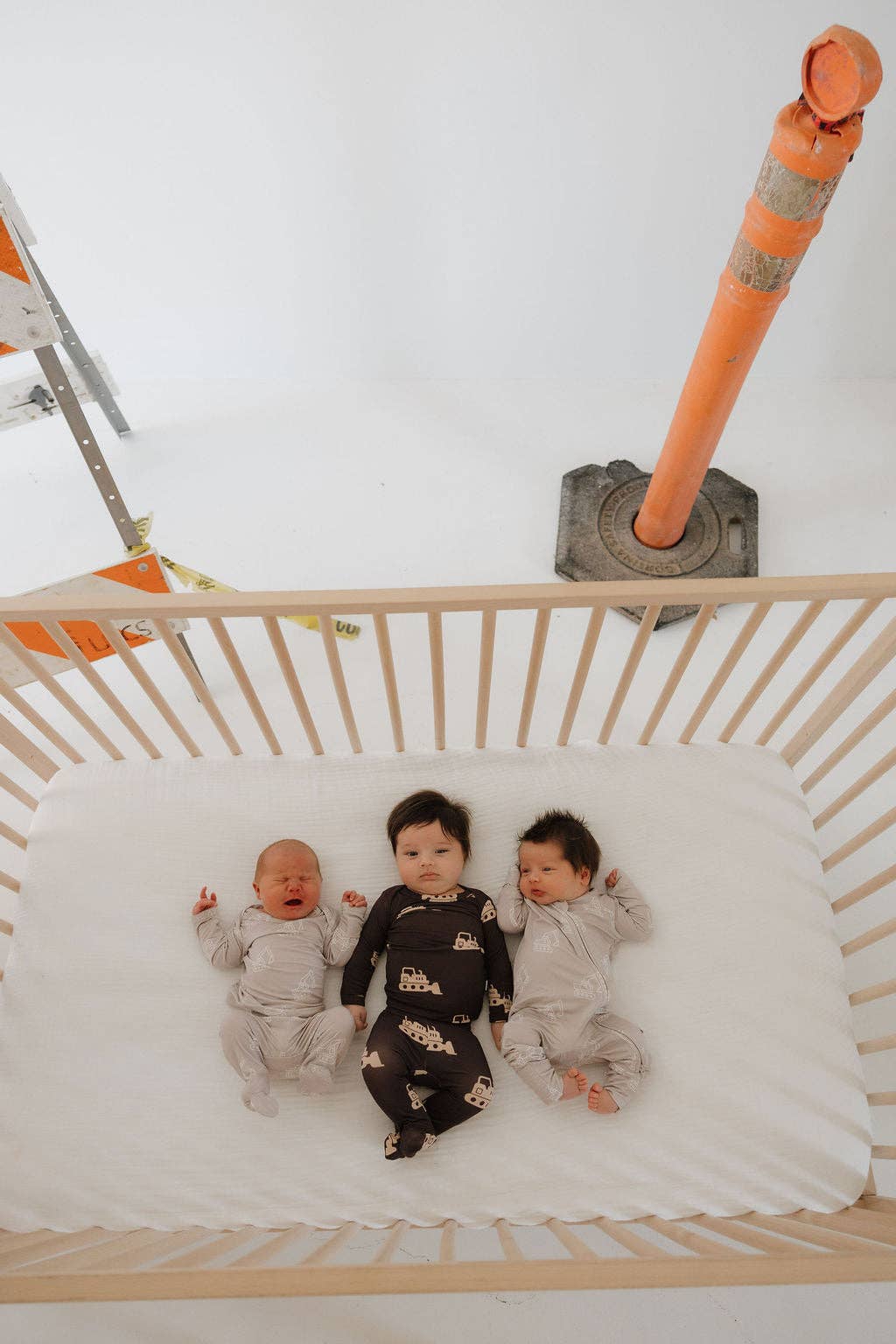 Excavator Baby Zip Pajamas