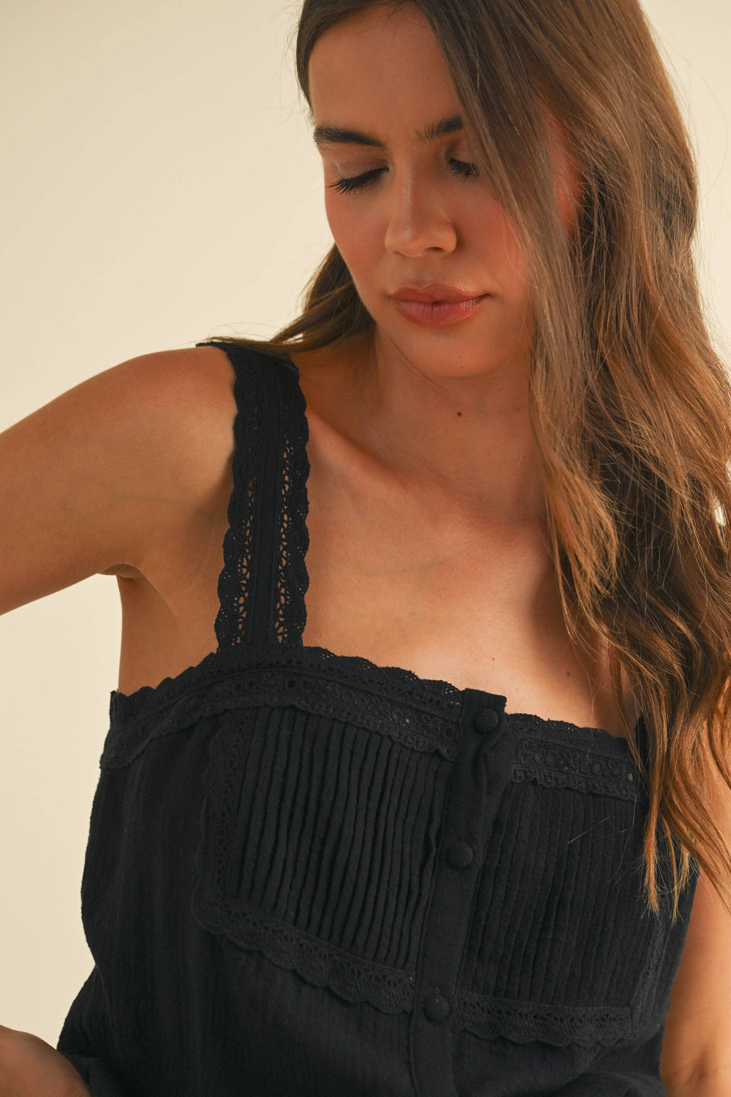 Lena Lace Trim Romper