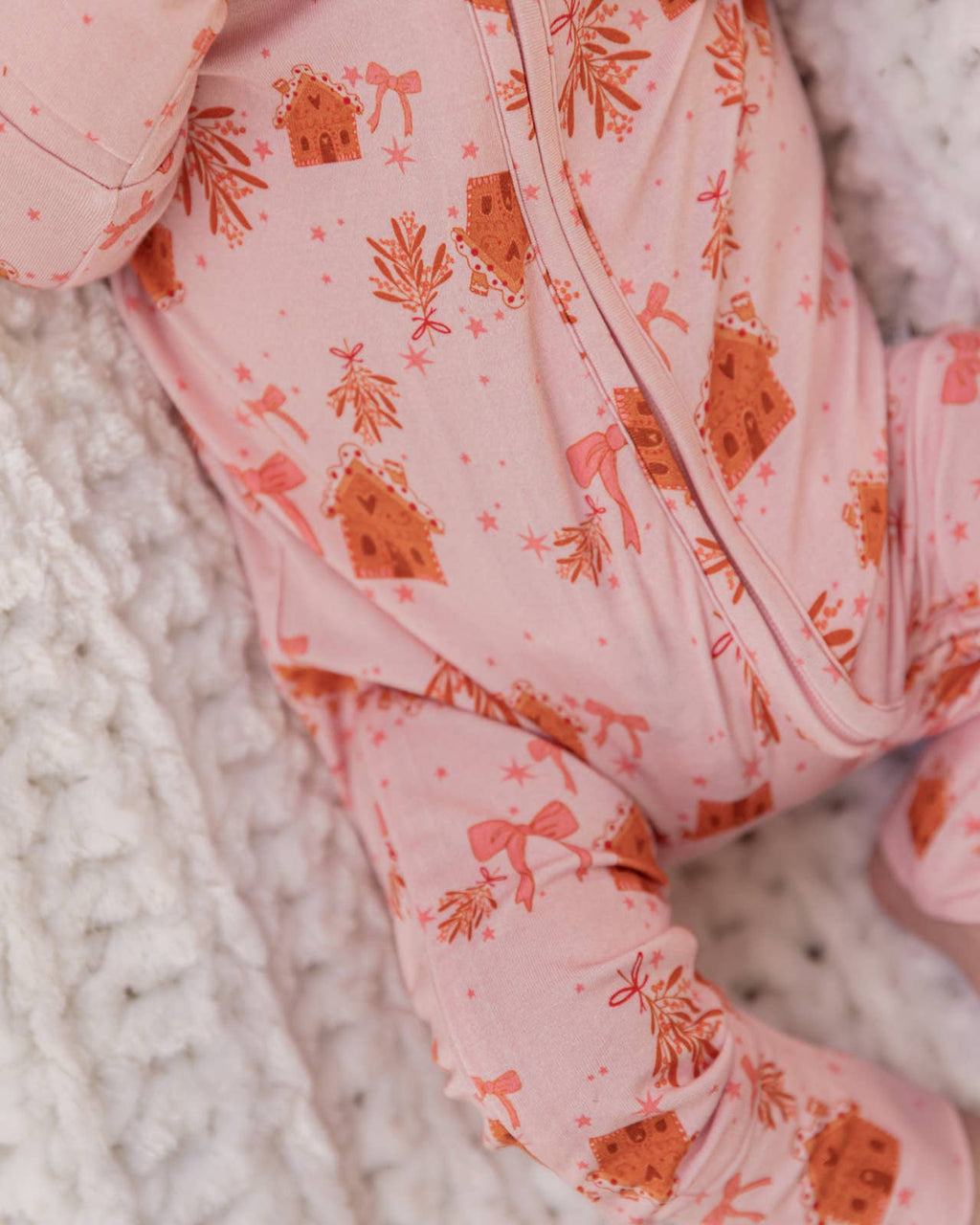 Pink Gingerbread Bamboo Zipper Pajamas