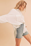 Delphine Button Up Top in Ivory