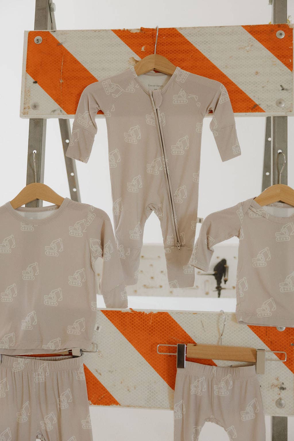 Excavator Baby Zip Pajamas