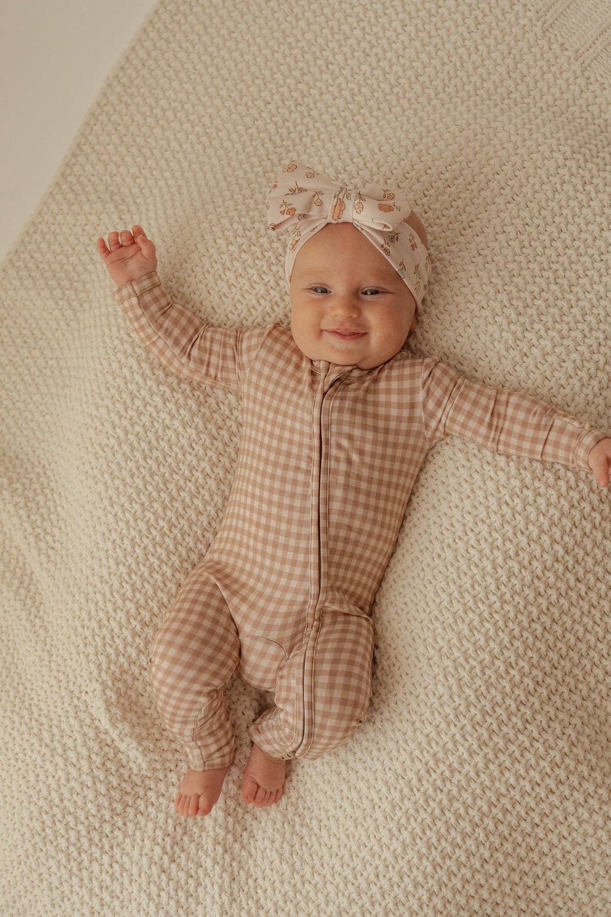 Gingham Bamboo Zip Romper
