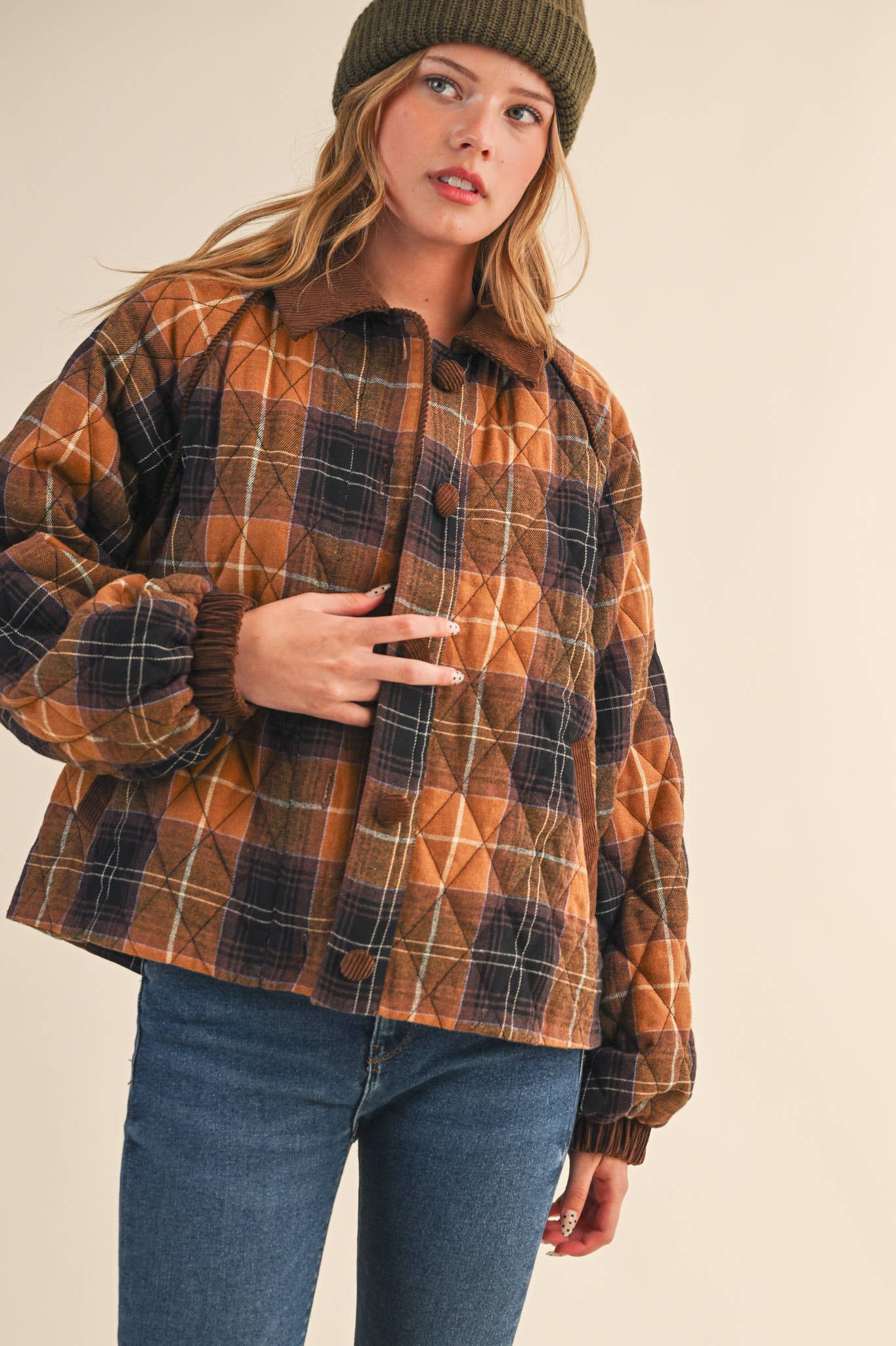 Priya Plaid Quilted Jacket