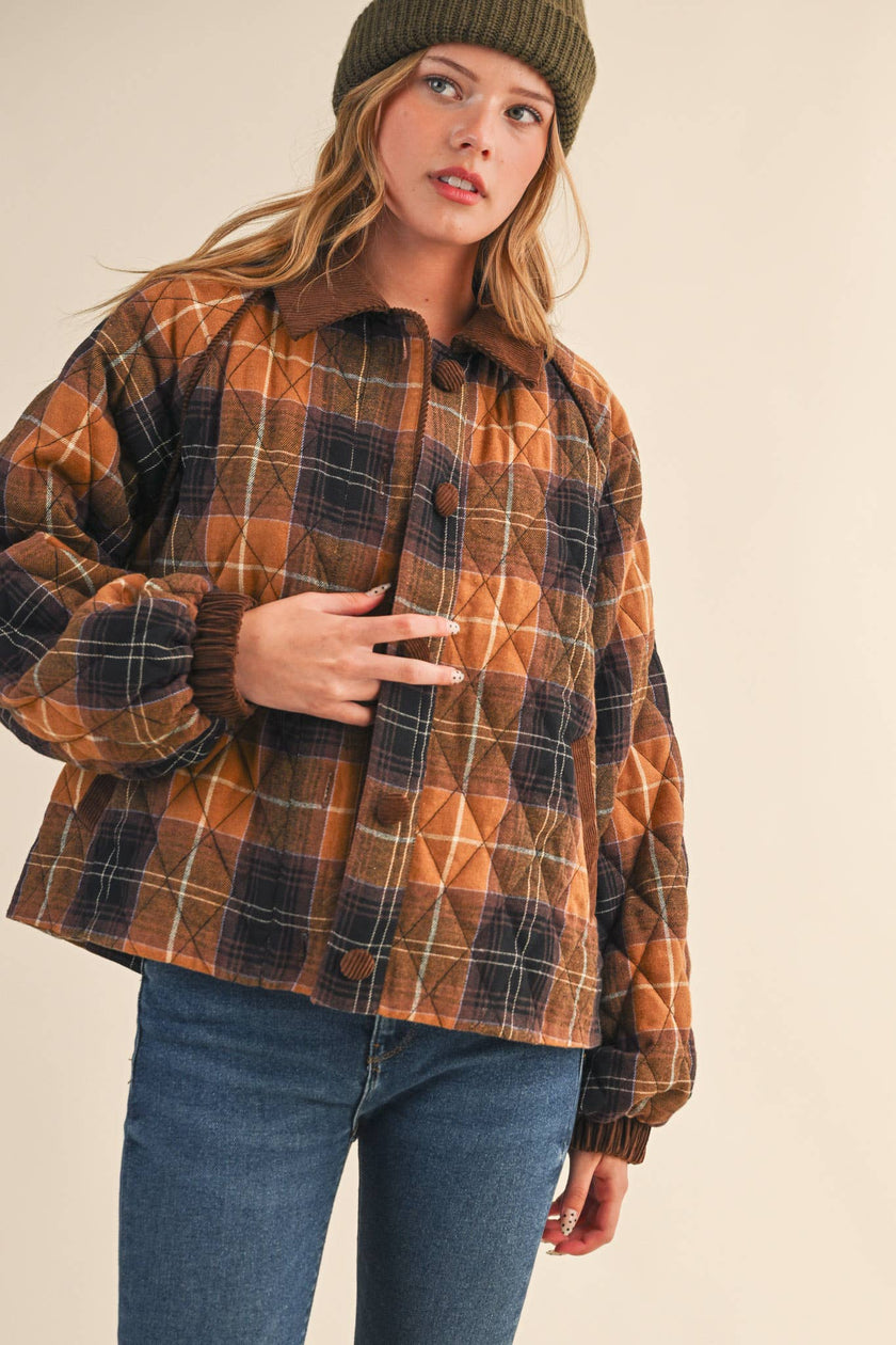 Priya Plaid Quilted Jacket