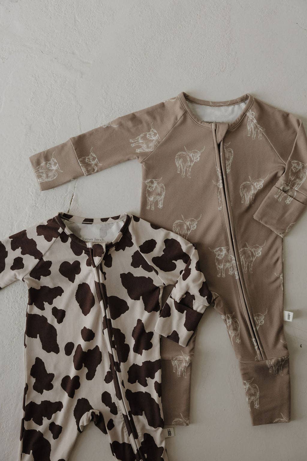 Moo! Bamboo Zip Pajamas