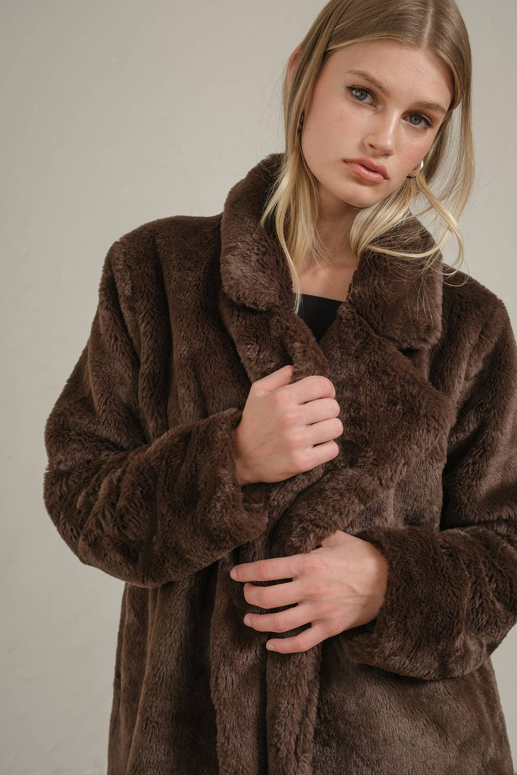Chocolate Mocha Faux Fur Jacket