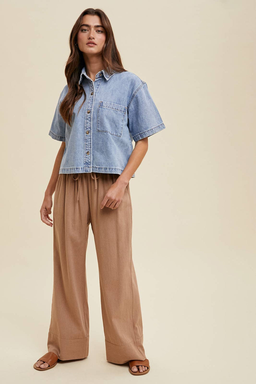 Ridgeway Denim Button-Up Top