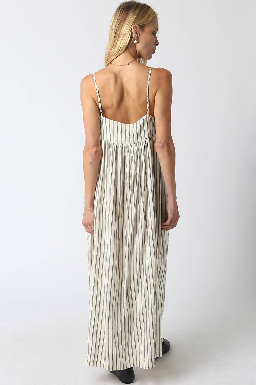 Elara Stripe Relaxed Maxi Dress