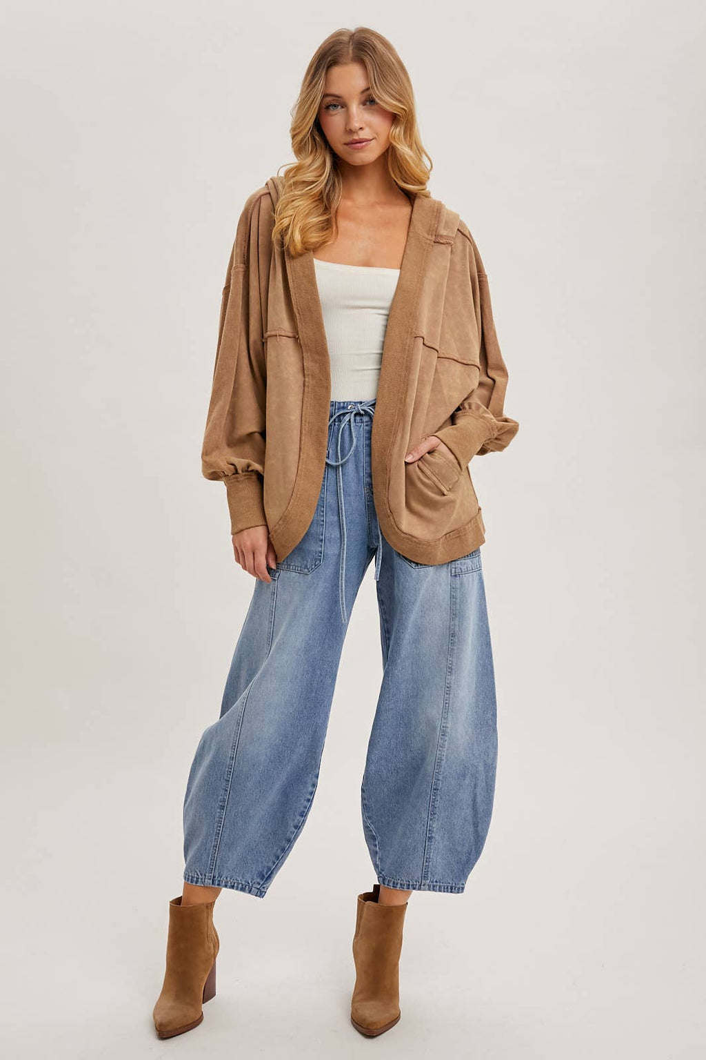 Jayde Drawstring Barrel Jeans