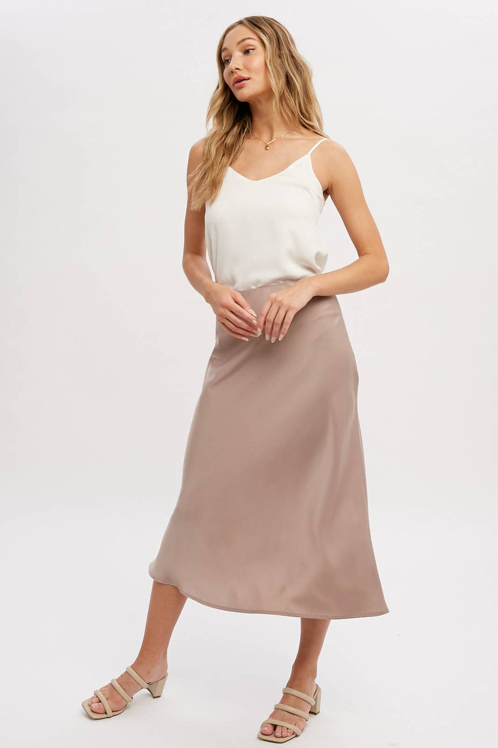 Miley Satin Midi Skirt