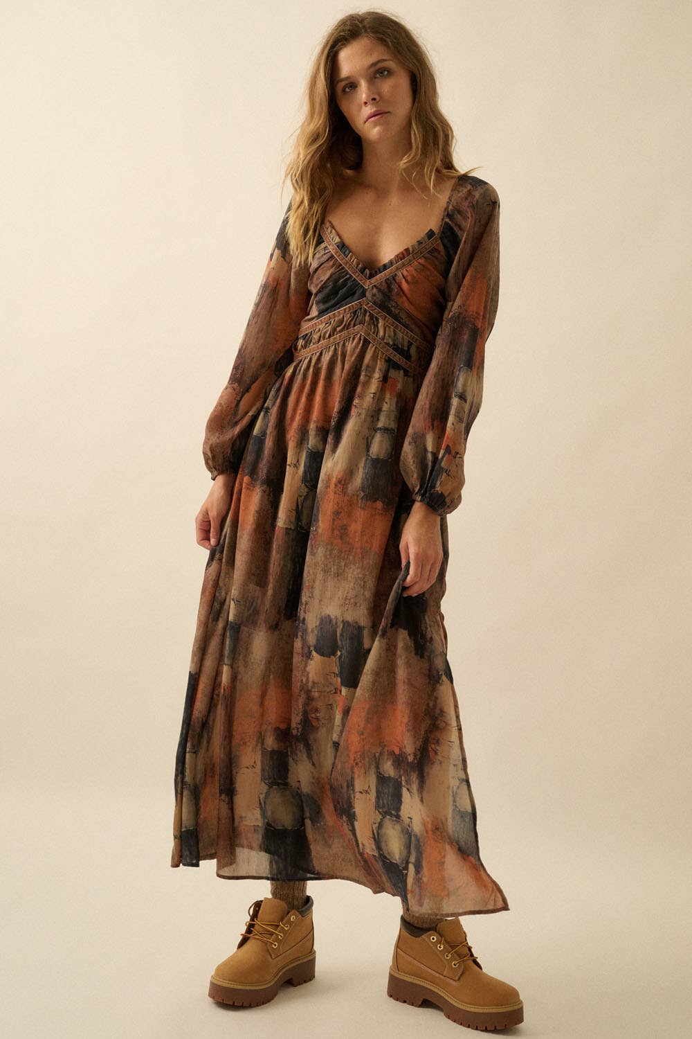 Leo Velvet-Trimmed Maxi Dress