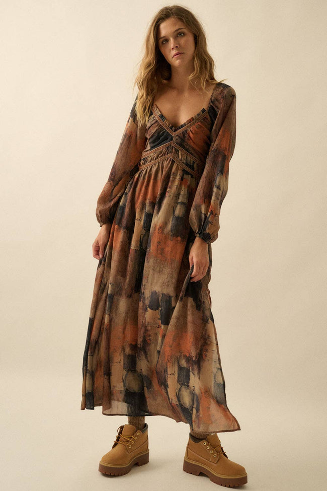 Leo Velvet-Trimmed Maxi Dress