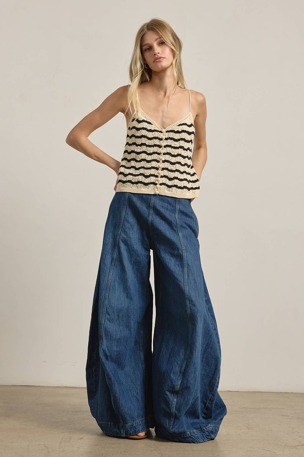 Lila Striped Crochet Camisole