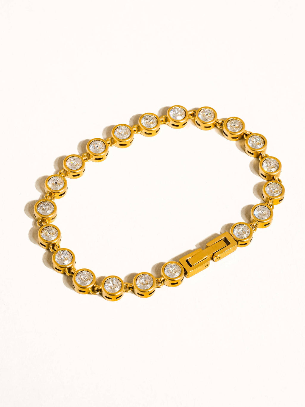 Amity Gold Round Rhinestone Bracelet