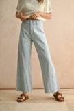 Petal Stitch Light Wash Denim Pants
