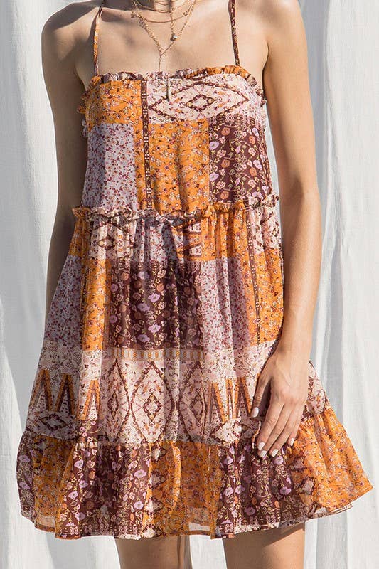 Juno Patchwork Print Dress