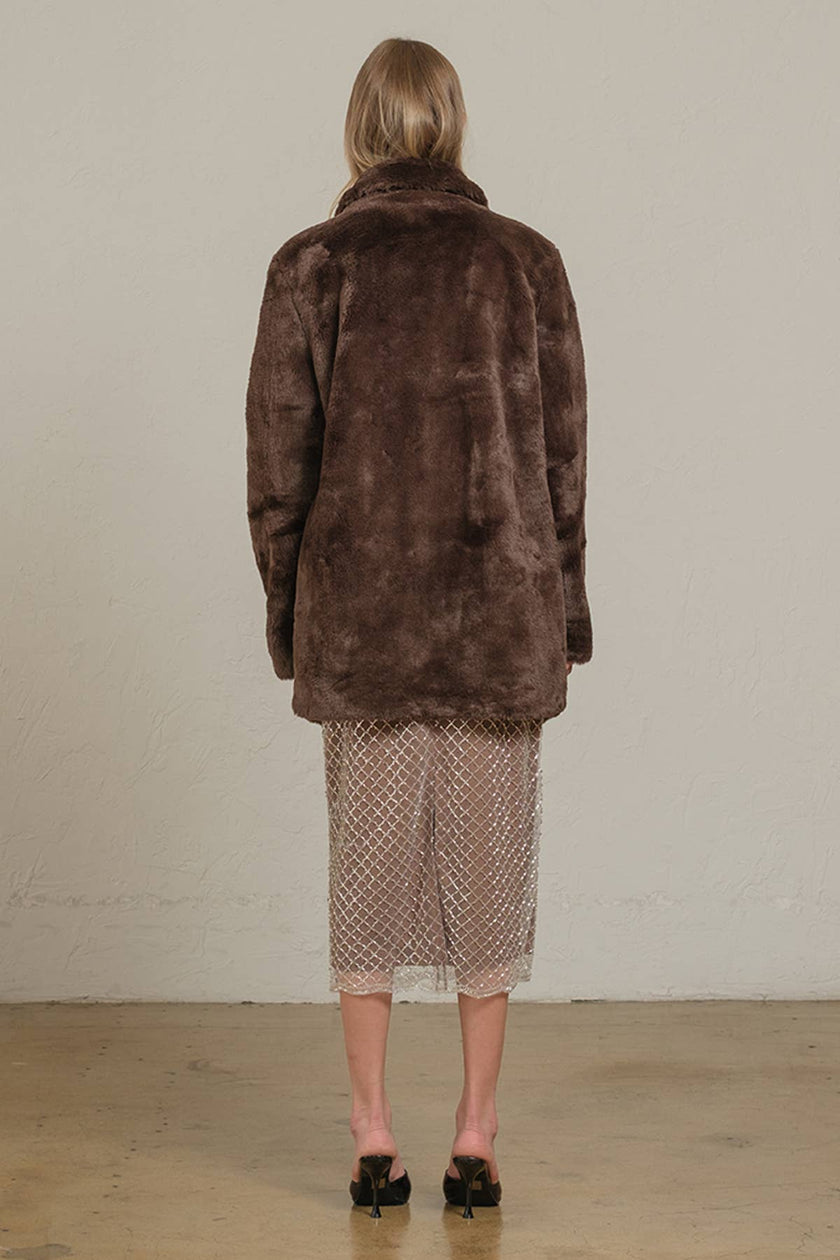 Chocolate Mocha Faux Fur Jacket