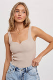 Essential Ribbed Tank in Sand